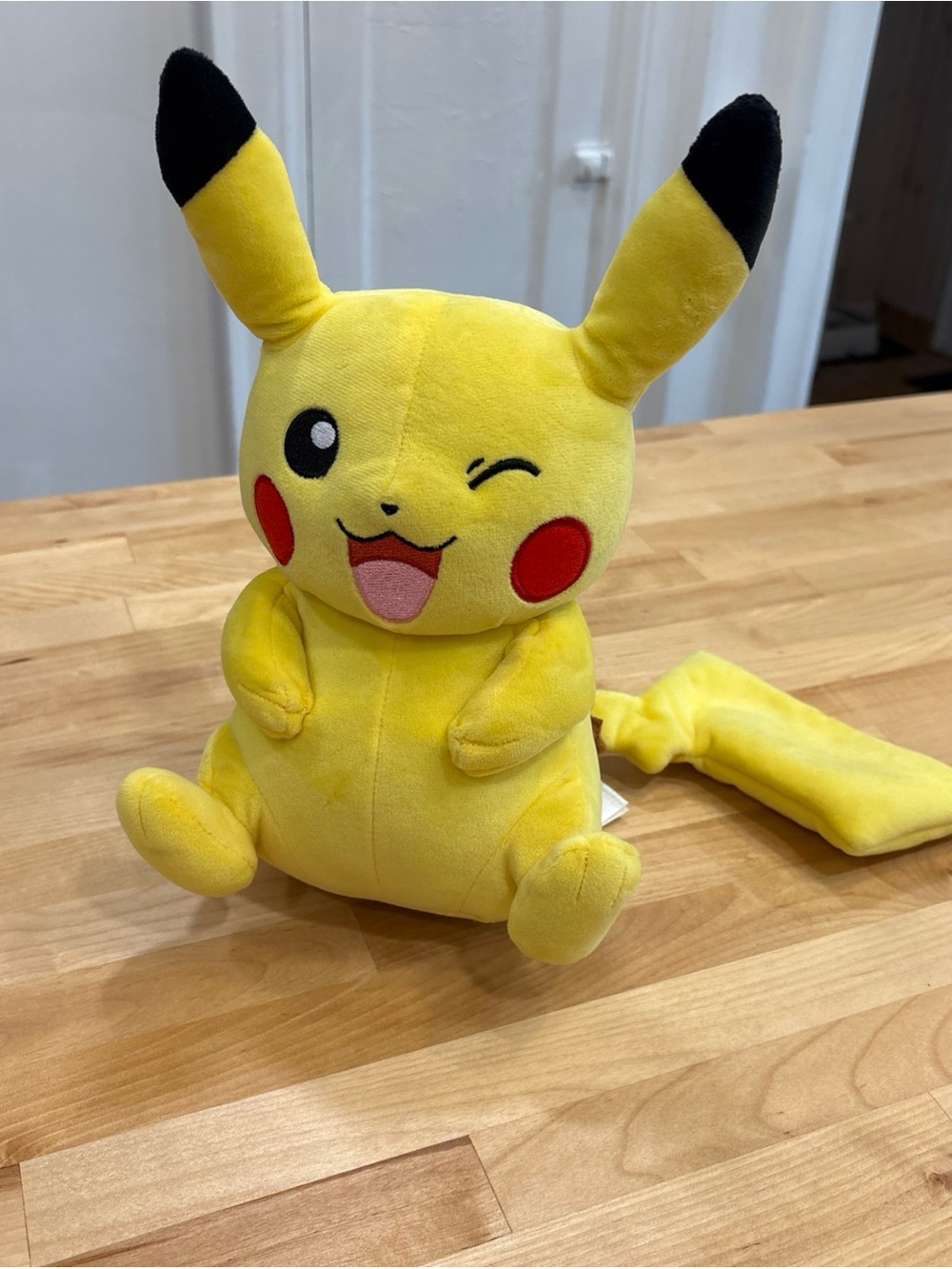 Pokemon Yellow Pikachu Plush with Red Cheeks and Black Ear Tips